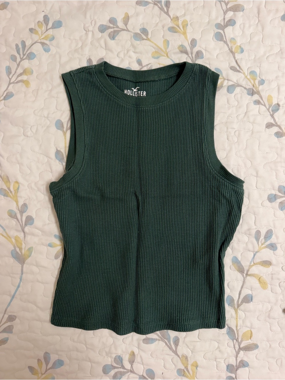 Hollister Forest Green Waffle Knit Tank